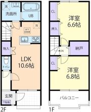 サニーテラス Bの間取り画像