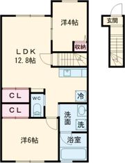 KOKOROM NAKATSUKUDA A棟の間取り画像