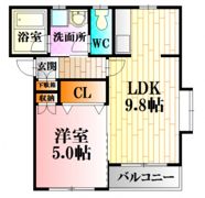 フローラ大内Ⅲの間取り画像
