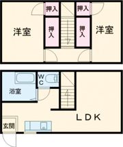 黒髪メゾネットの間取り画像