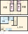 黒髪メゾネットの間取り画像