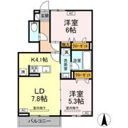 ブルーリア愛子中央の間取り画像