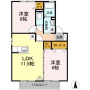 ボナール万々 B棟の間取り画像