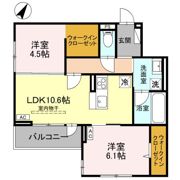(仮称)D-ROOM大房PJ B棟の間取り画像