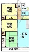 ハピネス富の原の間取り画像