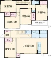 狭山市中央戸建の間取り画像