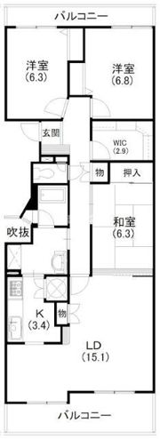 ガーデンロゼ高町の間取り画像