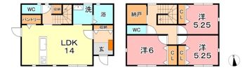 福島戸建の間取り画像