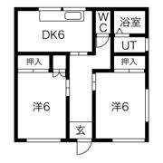 大原町平屋賃貸の間取り画像