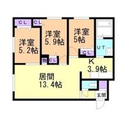 Gran Luz手稲富丘(グランルース手稲富丘)の間取り画像