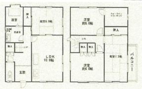 名手戸建て4SLDKの間取り画像