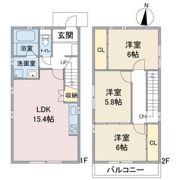 下中村一丁目貸家の間取り画像