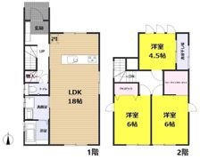 福井市加茂河原3丁目 貸家の間取り画像