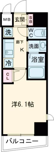 エステムコート神戸元町Ⅱブリーズの間取り画像
