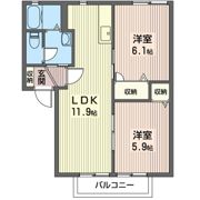 メビュース東城南Bの間取り画像