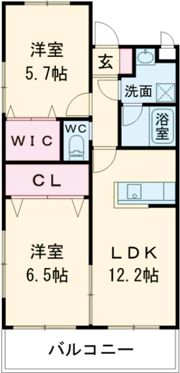 医生ヶ丘ヴァレンシアB棟の間取り画像