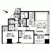 プレミストタワー白金高輪の間取り画像