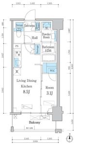 デュオフラッツ台東三ノ輪の間取り画像