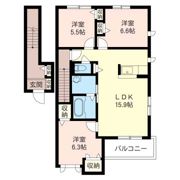 El cielo azul Bの間取り画像