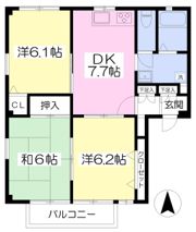 フォブール葉座B棟の間取り画像