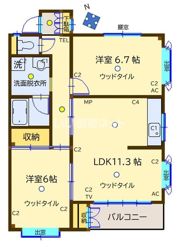 コーポたかの間取り画像