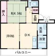 ビレッジハウス吉田宮小路2号棟の間取り画像