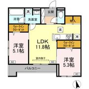 レーヴ・クレール東中央の間取り画像