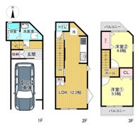 伏見区深草加賀屋敷町長屋の間取り画像