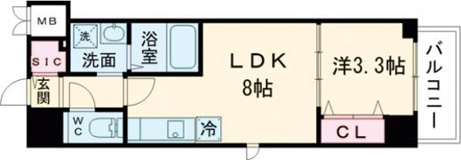 S－RESIDENCE広島駅enableの間取り画像