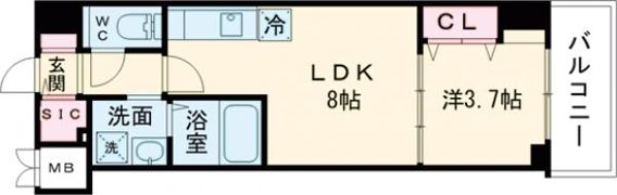 S－RESIDENCE広島駅enableの間取り画像