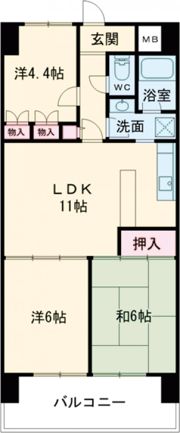 朝日プラザCITYウエストヒル神戸A棟の間取り画像