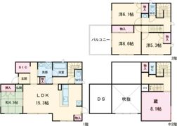 大久保町松陰戸建の間取り画像