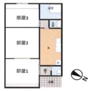石岡市国府平屋3DKの間取り画像