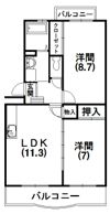 エクセル TSUJIの間取り画像