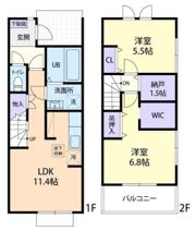 HARBEST Ⅱ（ハーベスト Ⅱ） Bの間取り画像