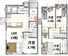 中央地所リーフガーデンの間取り画像