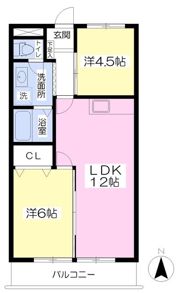 シャンシュール松山の間取り画像