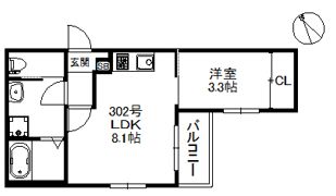 BRAND NEW DAY箱崎の間取り画像