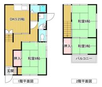 西八代町テラスハウスの間取り画像