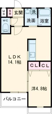 リアン緑が丘B棟の間取り画像