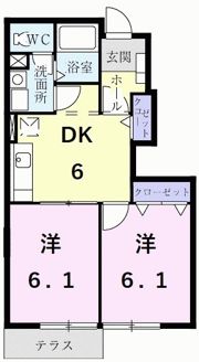 エバーグリーン Bの間取り画像