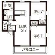 ヴェルデ阿左美V棟の間取り画像
