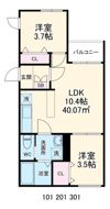 フィーカおださがの間取り画像