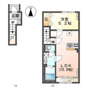 仮）リバーヒルズ真岡市亀山新築アパートの間取り画像