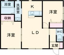 高丘東借家Bの間取り画像