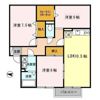 セジュールさびしろ Cの間取り画像