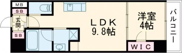 ブエナビスタ神戸三宮の間取り画像