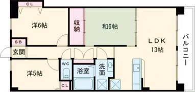 ライオンズマンション熊取第2の間取り画像