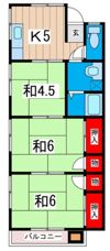 やすひとハイツの間取り画像