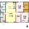 向陽台貸家 2号棟の間取り画像
